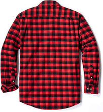 Load image into Gallery viewer, CQR Men&#39;s All Cotton Flannel Shirt, Long Sleeve Casual Button Up Plaid Shirt, Brushed Soft Outdoor Shirts, Plaid Flannel(hof001) - Red Buffalo, X-Large