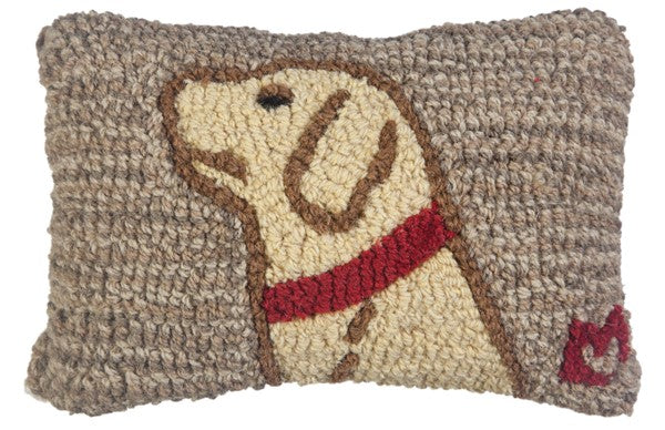 Begging Yellow Lab - Hooked Wool Pillow