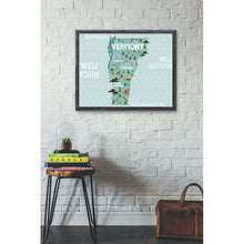 Load image into Gallery viewer, Vermont Map Print Vermont Wall Art Vermont State