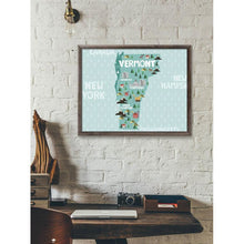 Load image into Gallery viewer, Vermont Map Print Vermont Wall Art Vermont State