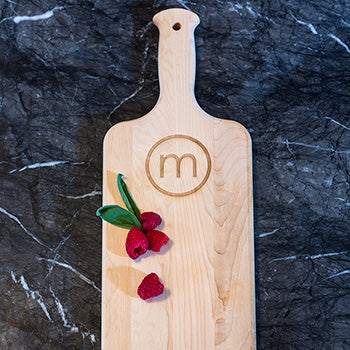 Maple Plank Serving Board with Monogram