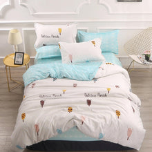 Load image into Gallery viewer, Nordic Bedding Set Leaf Printed Bed Linen Plaid Duvet Cover Set Single Double Queen King Quilt Covers Modern Sheet Bedclothes