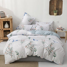 Load image into Gallery viewer, Nordic Bedding Set Leaf Printed Bed Linen Plaid Duvet Cover Set Single Double Queen King Quilt Covers Modern Sheet Bedclothes