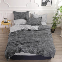 Load image into Gallery viewer, Nordic Bedding Set Leaf Printed Bed Linen Plaid Duvet Cover Set Single Double Queen King Quilt Covers Modern Sheet Bedclothes