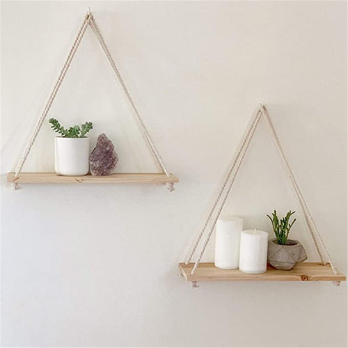 Decorative Hanging Rope Shelves