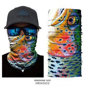 High Elastic Fishing Face Mask Outdoors Tube Bandana Fisher Neck Gaiter Trout Carp Sunscreen Headband Fishing Face Shield Masks