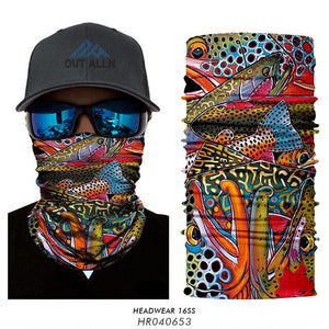 High Elastic Fishing Face Mask Outdoors Tube Bandana Fisher Neck Gaiter Trout Carp Sunscreen Headband Fishing Face Shield Masks