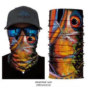 High Elastic Fishing Face Mask Outdoors Tube Bandana Fisher Neck Gaiter Trout Carp Sunscreen Headband Fishing Face Shield Masks