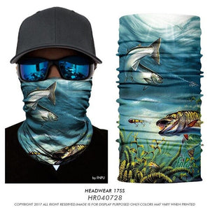 High Elastic Fishing Face Mask Outdoors Tube Bandana Fisher Neck Gaiter Trout Carp Sunscreen Headband Fishing Face Shield Masks