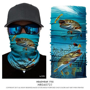 High Elastic Fishing Face Mask Outdoors Tube Bandana Fisher Neck Gaiter Trout Carp Sunscreen Headband Fishing Face Shield Masks
