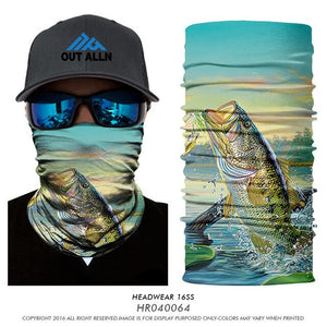 High Elastic Fishing Face Mask Outdoors Tube Bandana Fisher Neck Gaiter Trout Carp Sunscreen Headband Fishing Face Shield Masks