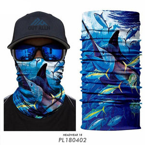 High Elastic Fishing Face Mask Outdoors Tube Bandana Fisher Neck Gaiter Trout Carp Sunscreen Headband Fishing Face Shield Masks
