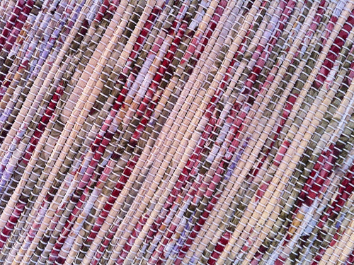 VERMONT WOVEN 2x2 Rag Rug / Yellow, Green, Red, Floral