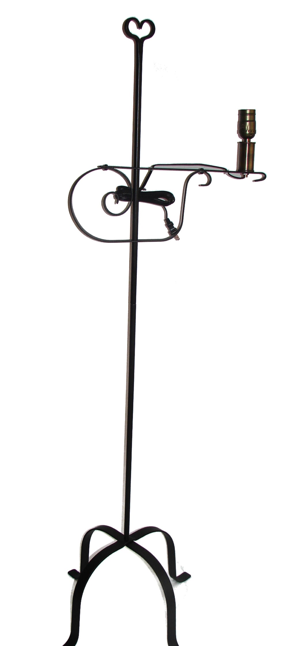 Wrought Iron Floor Lamp-Heart Top
